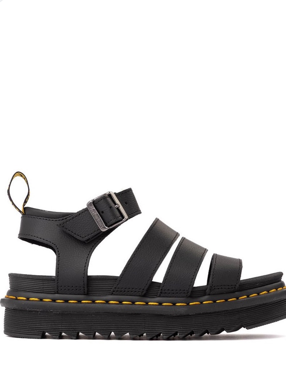 Dr. Martens Black Blaire Leather Multi-Strap Platform Sandals